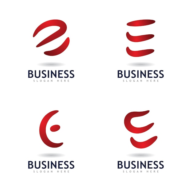 Conjunto de design de vetor de logotipo business e letter identity