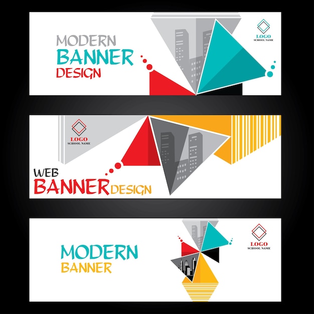 Conjunto de design ou capa de banners de negócios profissionais modernos da web