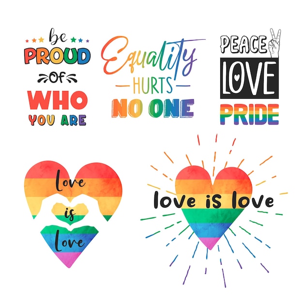 Conjunto de design vetorial t-shirt impressão plackard para o mês do orgulho comemore tipografia frases com lgbt arco-íris transgênero bandeira do mês do orgulho lgbt gays lésbicas luta pelos direitos humanos