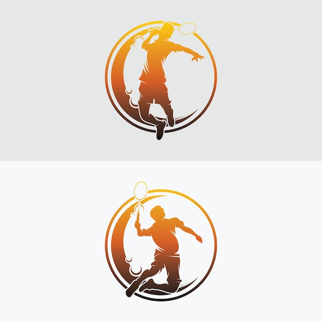 Conjunto de designs de logotipo do Badminton Smash