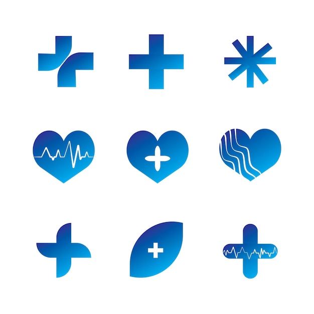 Conjunto de designs de logotipo médico