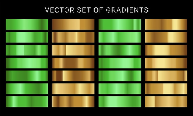 Conjunto de diferentes gradientes metálicos