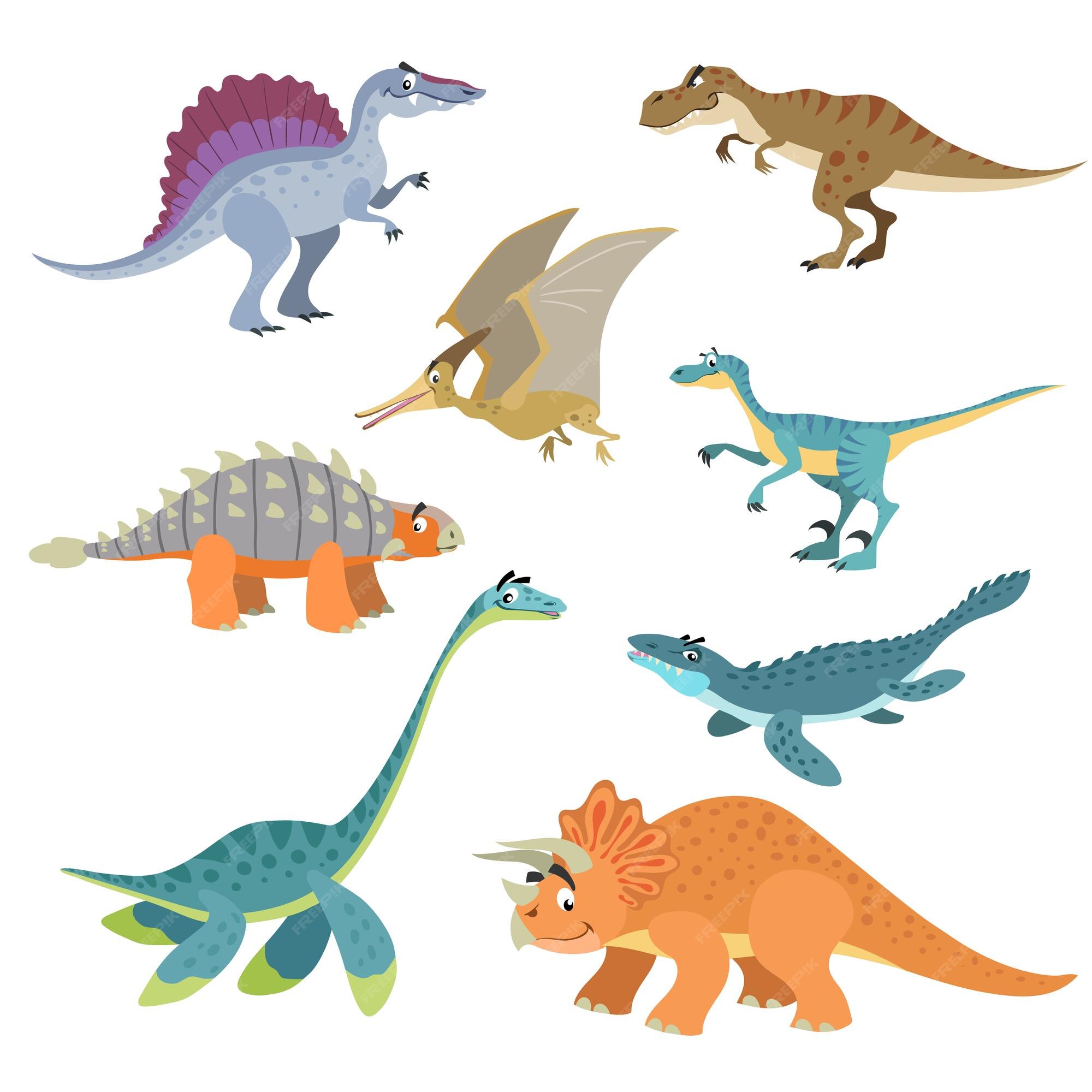 Conjunto Dinossauros Desenhos Animados imagem vetorial de zetwe© 599780926