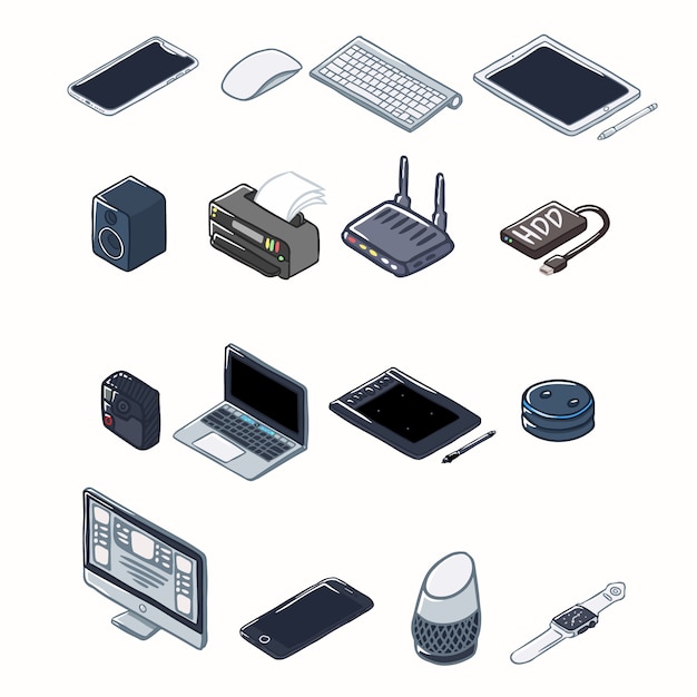 Conjunto de dispositivos eletrônicos