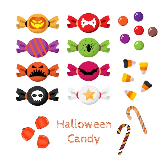 Conjunto de doces de halloween.