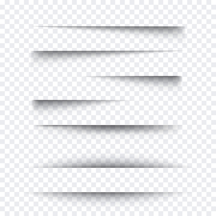 Vetor conjunto de efeito de sombra transparente papel realista. banner da web. elemento para publicidade e mensagem promocional isolado no fundo. ilustração para o seu design, modelo e site.