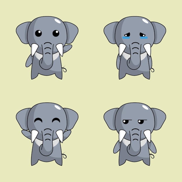 Conjunto de elefante fofo