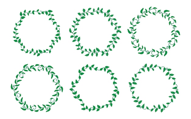 Conjunto de elementos de bordas desenhadas à mão coleção floral Swirl ornament Vector