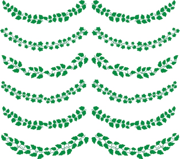 Vetor conjunto de elementos de bordas desenhadas à mão coleção floral swirl ornament vector