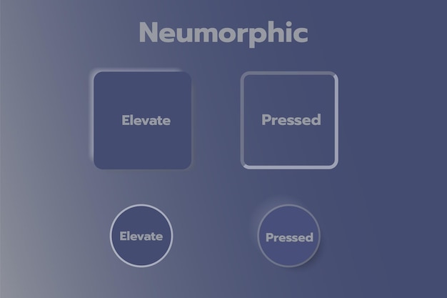 Conjunto de elementos de design de interface do usuário de neumorfismo. Interface simples e moderna para aplicativos.