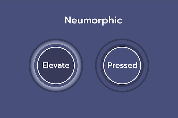 Conjunto de elementos de design de interface do usuário de neumorfismo. Interface simples e moderna para aplicativos.