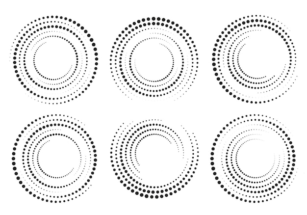 Conjunto de elementos de design para cartazes de logotipo de quadro de quadrinhos Linhas de velocidade radial pontos de meio-tomVector