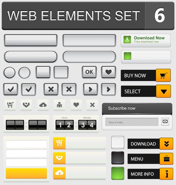 Conjunto de elementos de design web