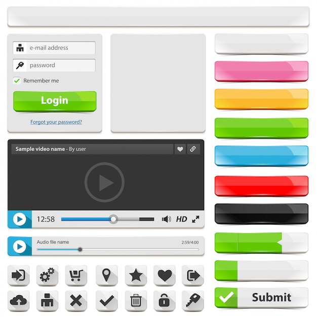 Conjunto de elementos de design web