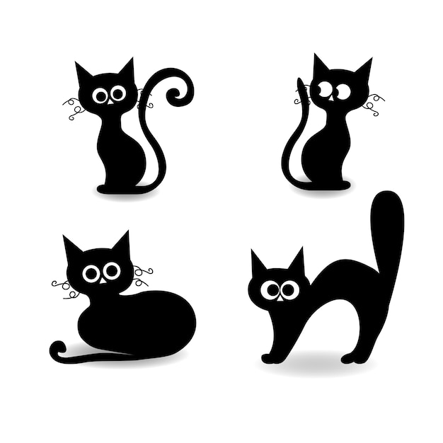 Jogo Da Sombra Com Gato Preto Ilustração do Vetor - Ilustração de  halloween, gatos: 101004711