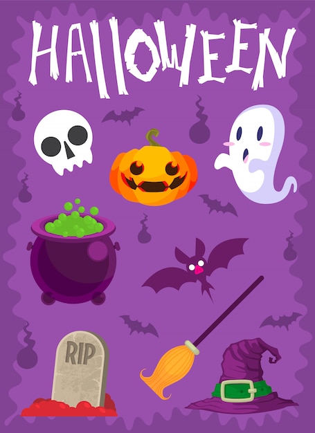 Conjunto de elementos de Halloween