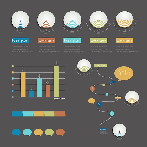 Conjunto de elementos de infográfico.