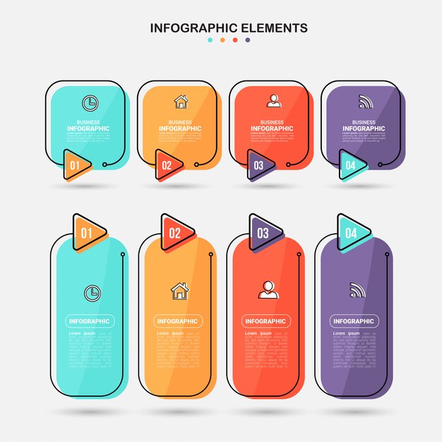 Conjunto de elementos de infográfico.