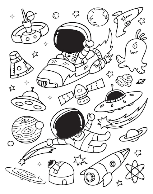 conjunto de elementos do espaço galazy doodle