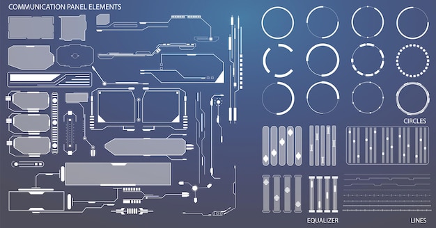 Vetor conjunto de elementos futurísticos do hud