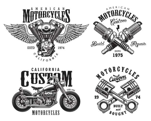 Conjunto de emblemas de moto personalizados