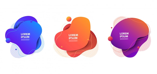 Conjunto de emblemas fluidos. ilustração