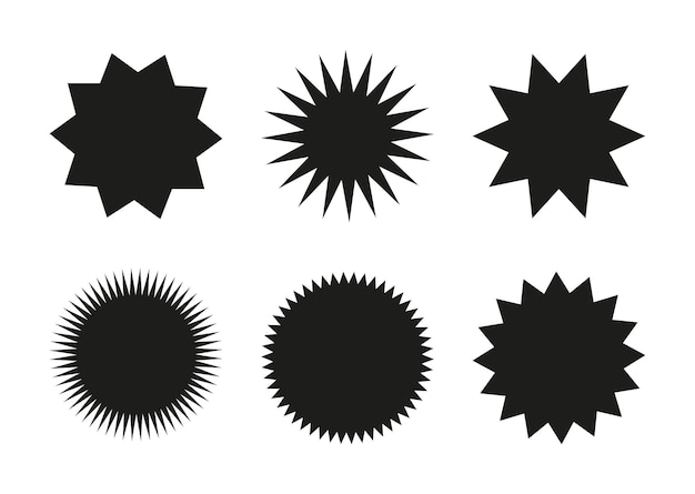 Vetor conjunto de emblemas starburst sunburst elementos de design melhor para venda etiqueta de preço marca de qualidade