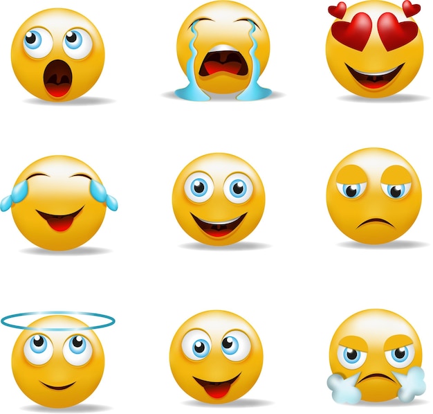 Conjunto de emoji emoji móvel diferente