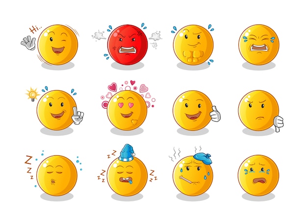 Conjunto de emoticon dos desenhos animados