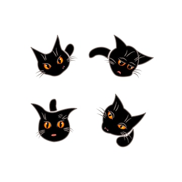 Desenho de adesivo de gatinho fofo na coleção do dia de Halloween  [download] - Designi