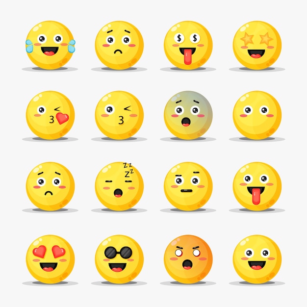 Conjunto de emoticons de desenho animado