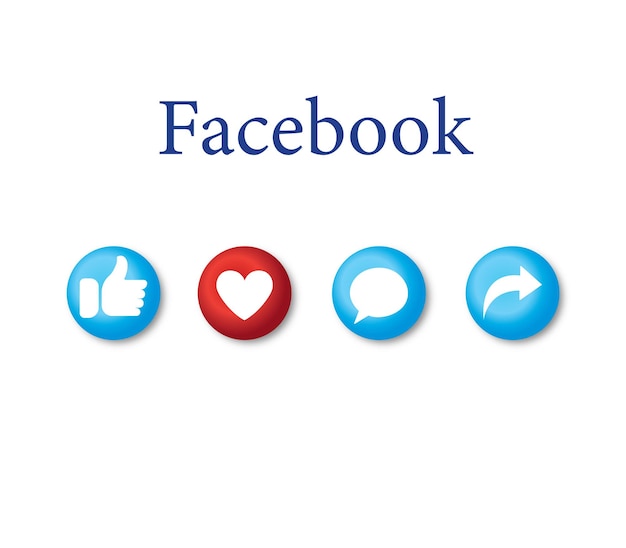Conjunto de emoticons do facebook em estilo simples