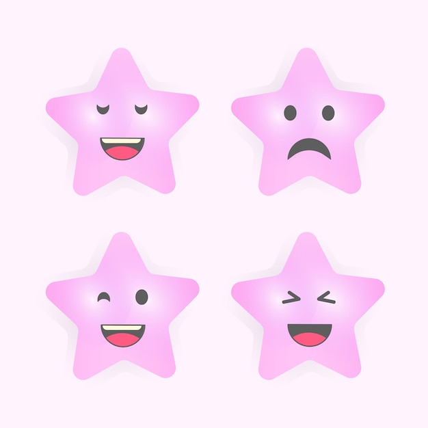 Conjunto de emoticons emoji coleção de expressão de rosto