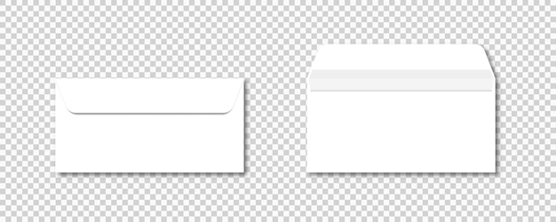 Conjunto de envelopes em fundo transparente