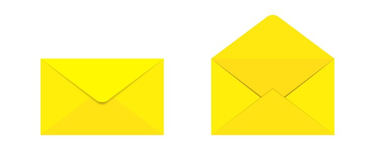 Vetor conjunto de envelopes - vetor. envelopes amarelos isolados. símbolos de e-mail em estilo simples. ícone de vetor