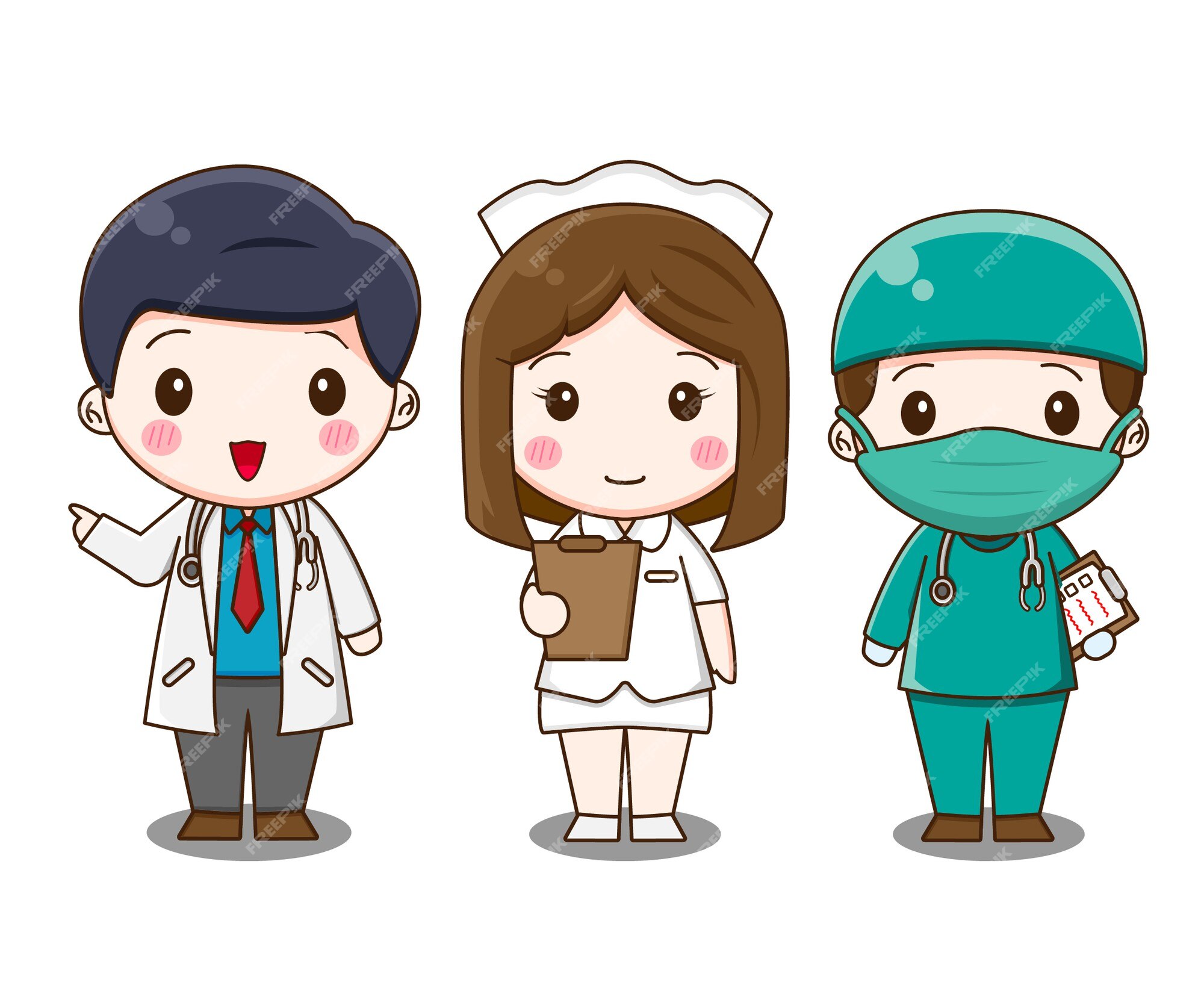 Desenhos Animados Bonitos Da Equipe Médica Royalty Free SVG, Cliparts,  Vetores, e Ilustrações Stock. Image 100906857