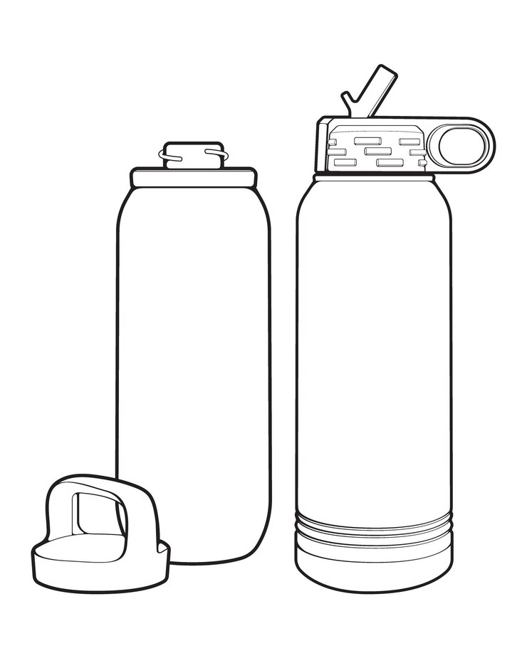 Vetor conjunto de estilo de arte de linha de garrafa de copo ilustração de garrafa de copo ilustração de garrafa de linha vetorial garrafa moderna conceito de garrafa arte de linha de garrafa de copo para treinamento