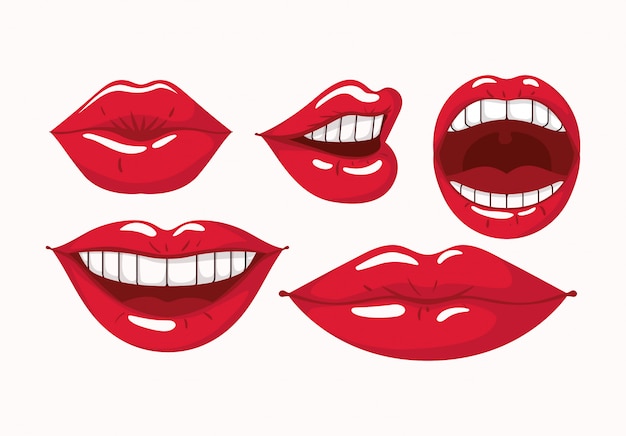 Lábios Fechados De Mulher Sorridente Com Ilustração Vetorial De Batom  Vermelho. Desenho Dos Desenhos Animados De Boca Feminina Cômica Sorrindo,  Brilho Labial. Amor, Desejo, Conceito De Glamour Royalty Free SVG,  Cliparts, Vetores