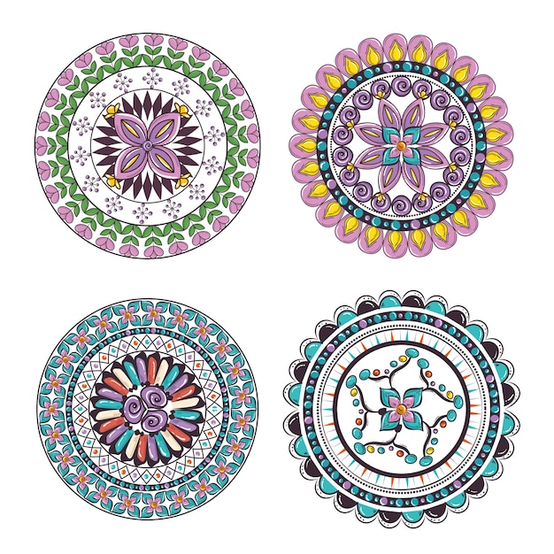 Conjunto de estilo mandalas boho