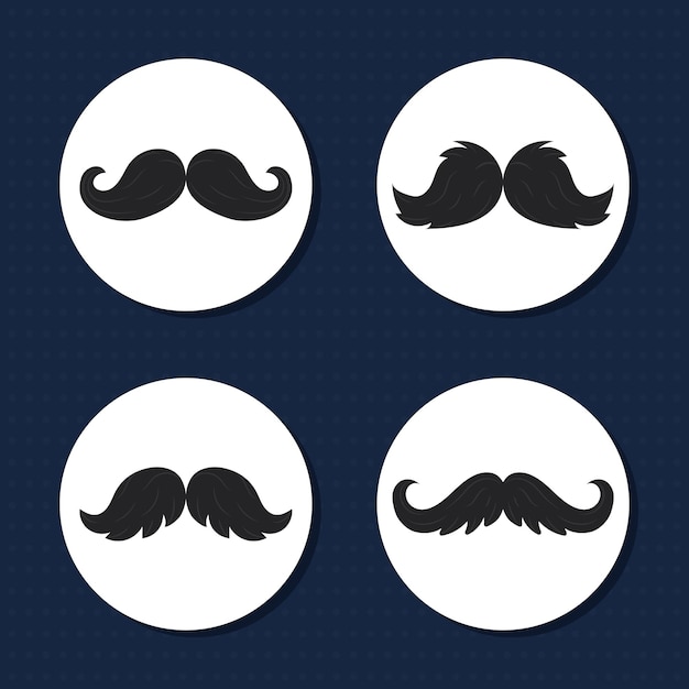 Conjunto de estilos de bigode