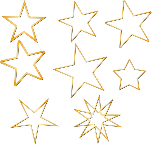 Conjunto de estrelas de contorno de aquarela