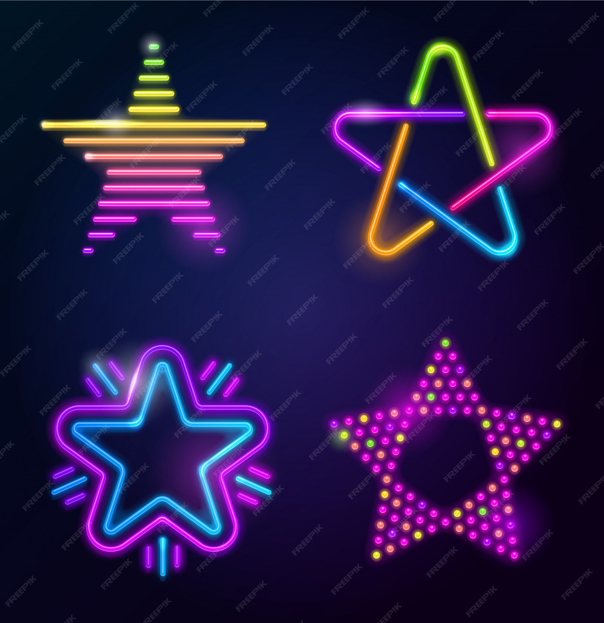 Palito Decorativo Estrelas Neon