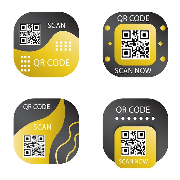 Vetor conjunto de etiquetas de código qr