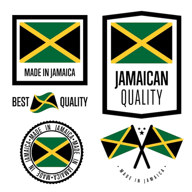 Vetor conjunto de etiquetas de qualidade da jamaica