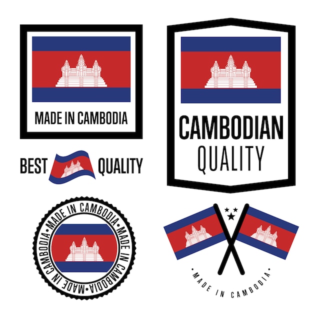 Conjunto de etiquetas de qualidade do camboja