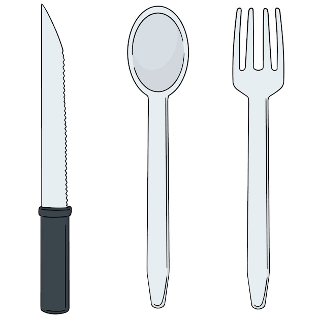 Conjunto de faca, colher e garfo