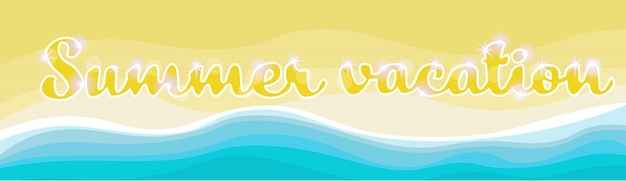 Conjunto de férias de verão praia banner de férias tropical de areia