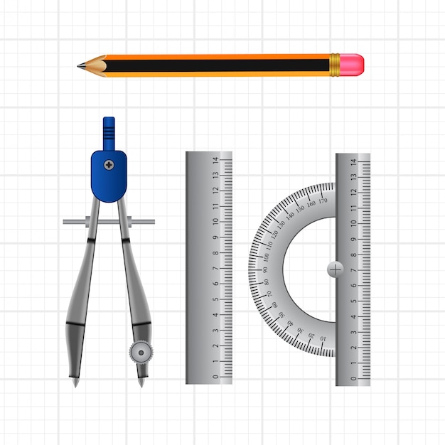 Vetor conjunto de ferramentas de escola