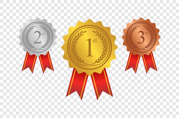 Conjunto de fita de medalhas de prêmio