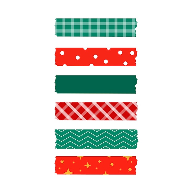 Conjunto de fita decorativa de natal. gráficos vetoriais